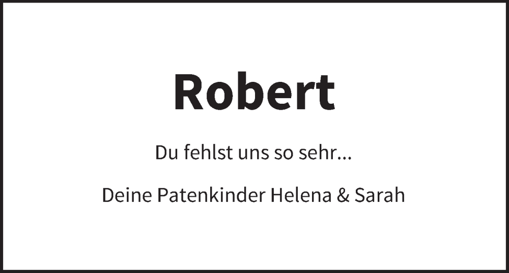  Traueranzeige für Robert  vom 17.05.2022 aus MGO