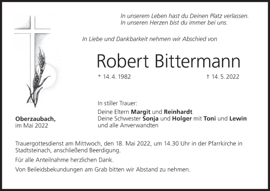 Anzeige von Robert Bittermann von MGO