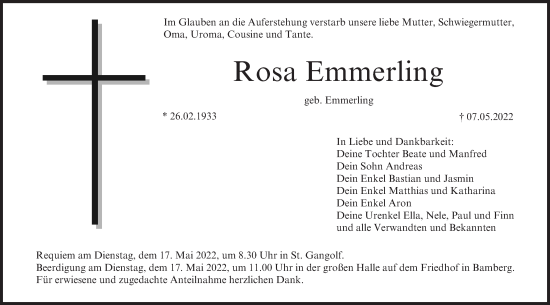 Anzeige von Rosa Emmerling von MGO