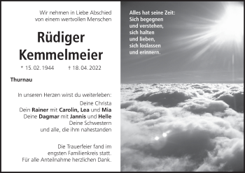 Anzeige von Rüdiger Kemmelmeier von MGO