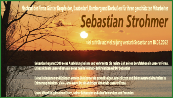 Anzeige von Sebastian Strohmer von MGO