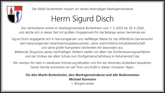 Anzeige von Sigurd Disch von MGO