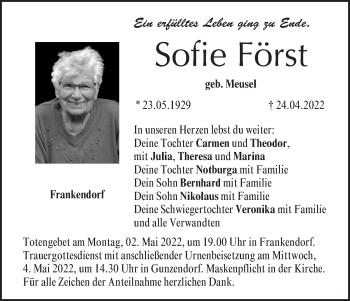 Anzeige von Sofie Först von MGO