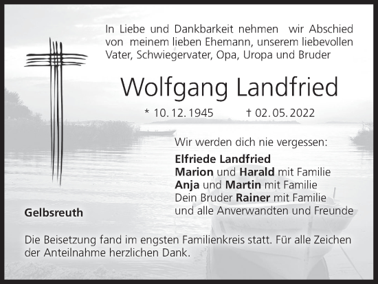 Anzeige von Wolfgang Landfried von MGO
