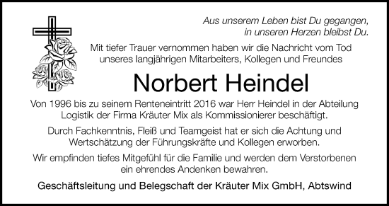 Anzeige von Norbert Heindel von MGO