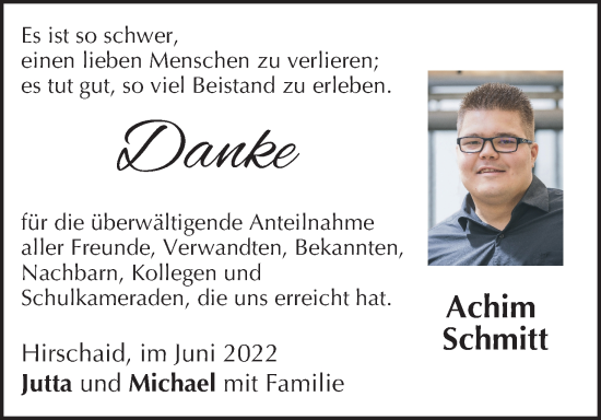 Anzeige von Achim Schmitt von MGO