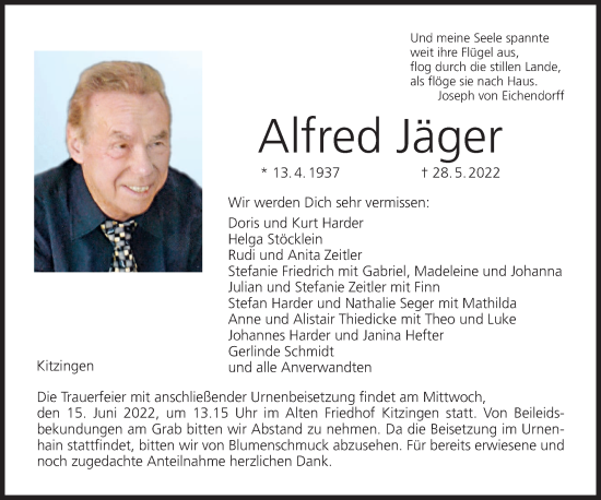 Anzeige von Alfred Jäger von MGO