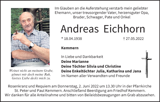 Anzeige von Andreas Eichhorn von MGO