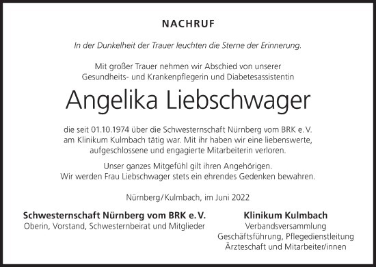 Anzeige von Angelika Liebschwager von MGO
