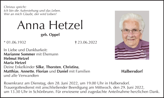 Anzeige von Anna Hetzel von MGO