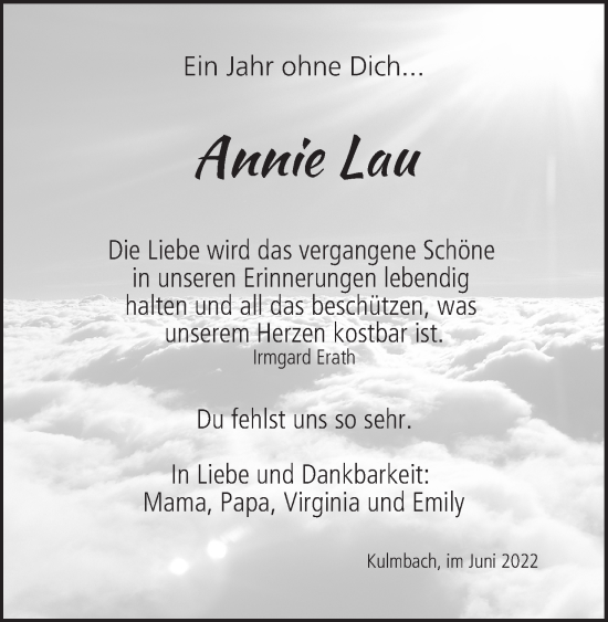 Anzeige von Annie Lau von MGO