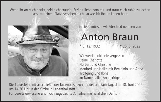 Anzeige von Anton Braun von MGO