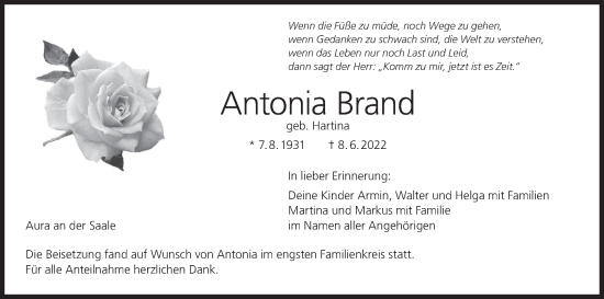 Anzeige von Antonia Brand von MGO
