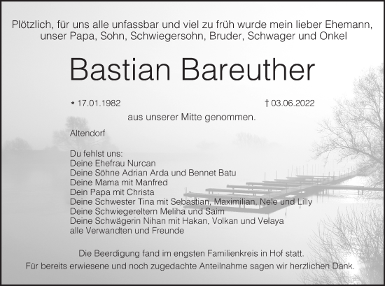 Anzeige von Bastian Bareuther von MGO