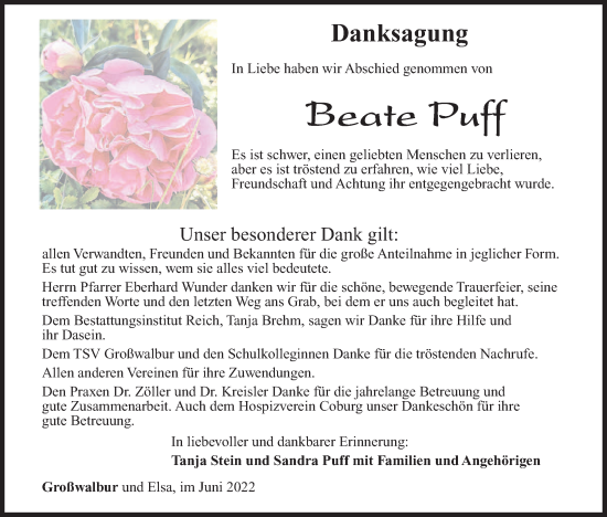 Anzeige von Beate Puff von MGO