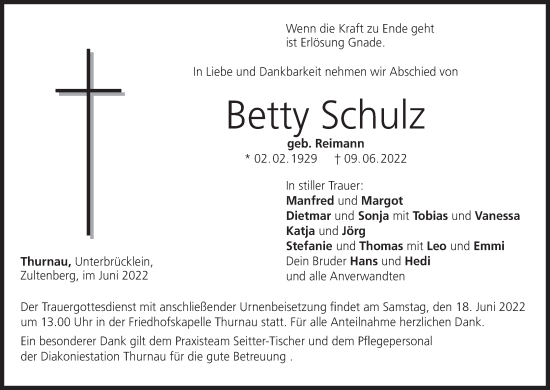 Anzeige von Betty Schulz von MGO