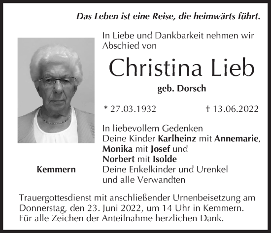 Anzeige von Christina Lieb von MGO