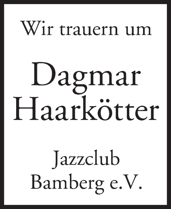 Anzeige von Dagmar Haarkötter von MGO