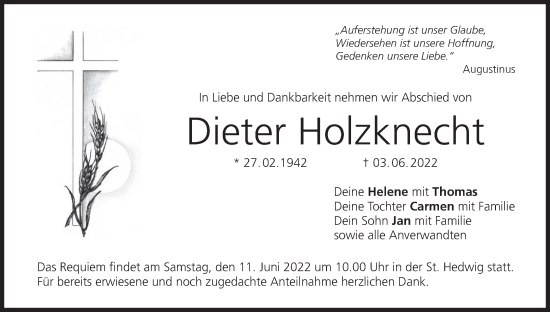 Anzeige von Dieter Holzknecht von MGO