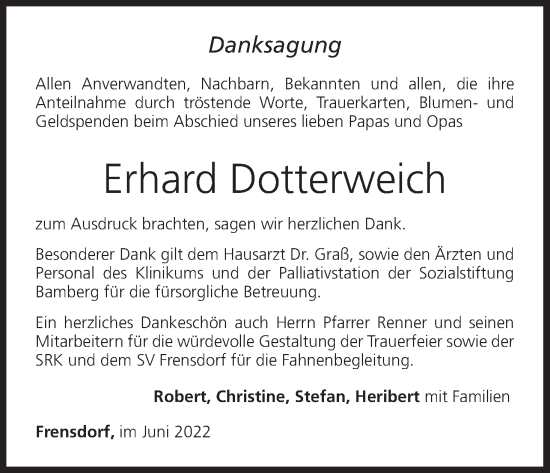Anzeige von Erhard Dotterweich von MGO