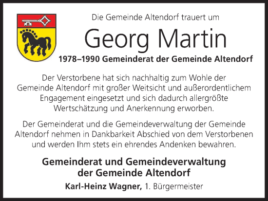 Anzeige von Georg Martin von MGO