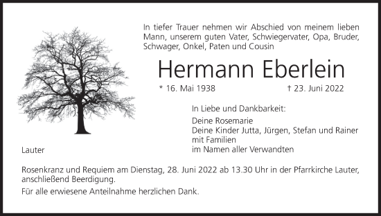 Anzeige von Hermann Eberlein von MGO