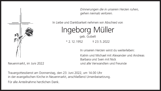 Anzeige von Ingeborg Müller von MGO