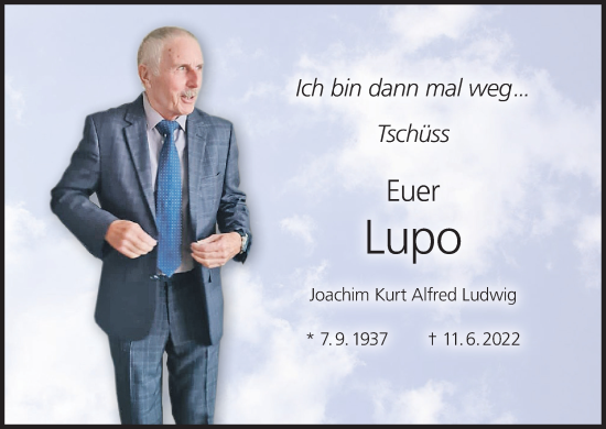 Anzeige von Joachim Kurt Alfred Ludwig  von MGO
