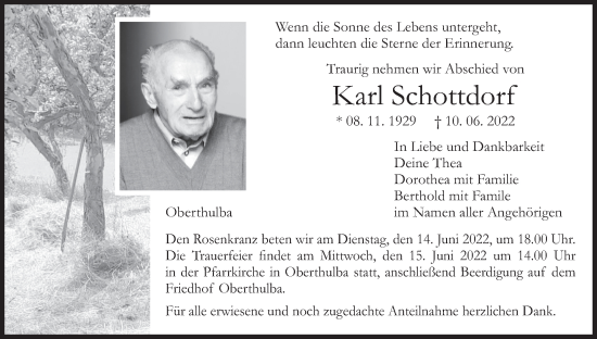 Anzeige von Karl Schottdorf von MGO