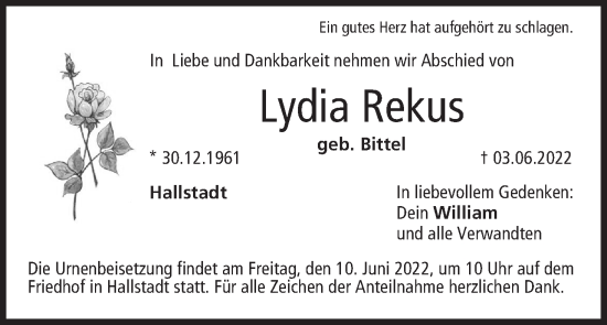 Anzeige von Lydia Rekus von MGO