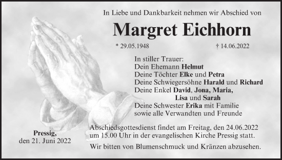 Anzeige von Margret Eichhorn von MGO