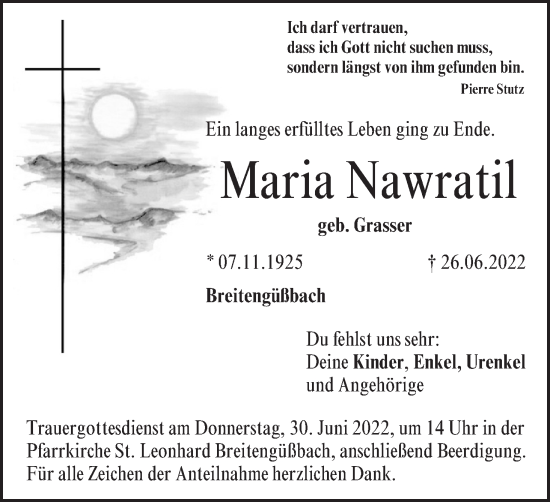 Anzeige von Maria Nawratil von MGO