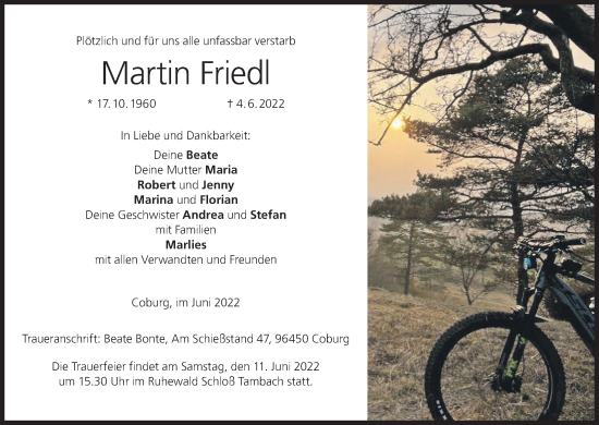 Anzeige von Martin Friedl von MGO