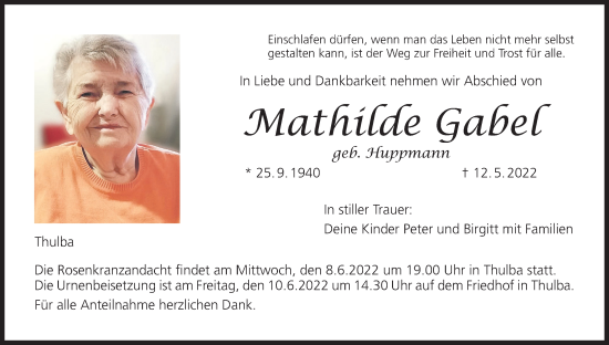 Anzeige von Mathilde Gabel von MGO
