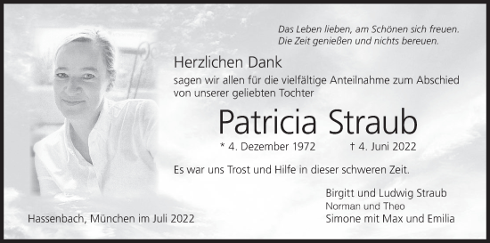 Anzeige von Patricia Straub von MGO