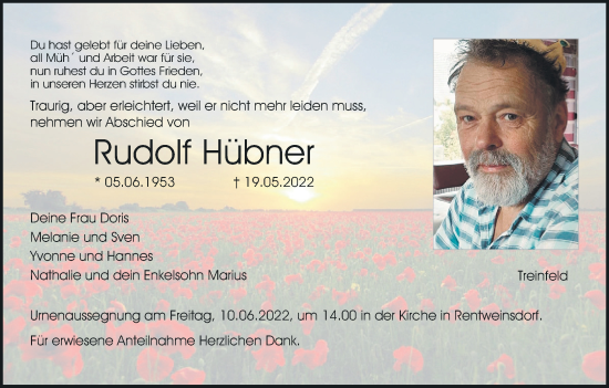 Anzeige von Rudolf Hübner von MGO