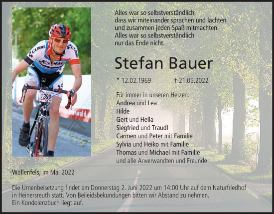 Anzeige von Stefan Bauer von MGO