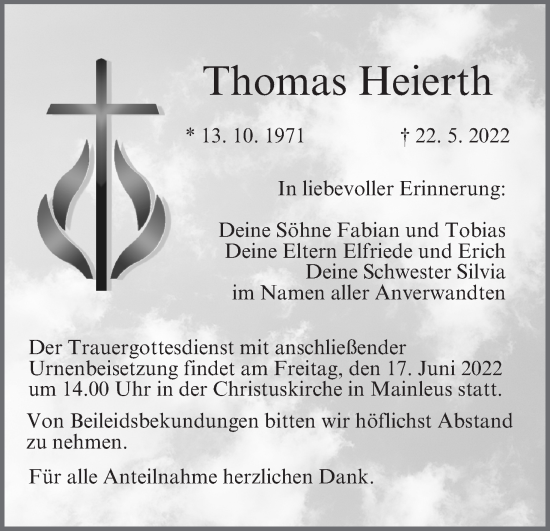 Anzeige von Thomas Heierth von MGO
