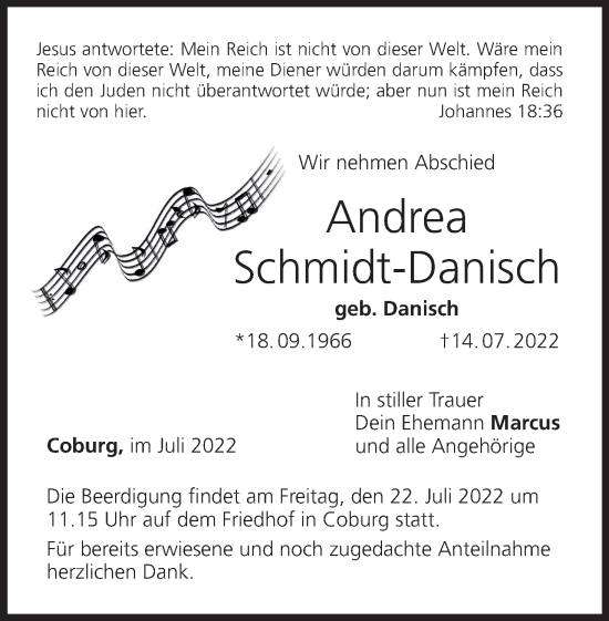 Anzeige von Andrea Schmidt-Danisch von MGO
