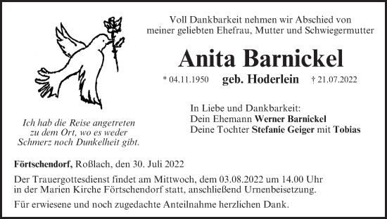 Anzeige von Anita Barnickel von MGO