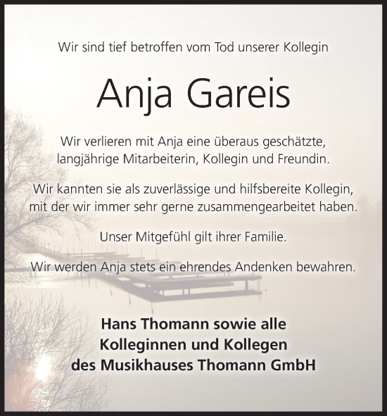 Anzeige von Anja Gareis von MGO