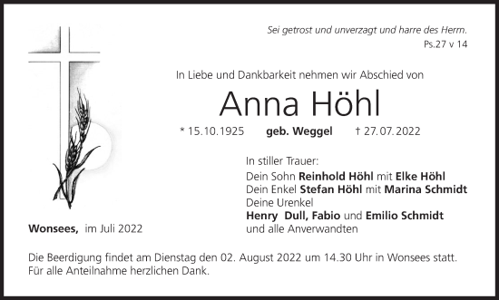Anzeige von Anna Höhl von MGO
