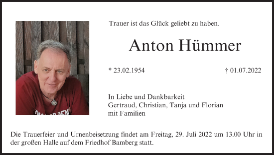 Anzeige von Anton Hümmer von MGO