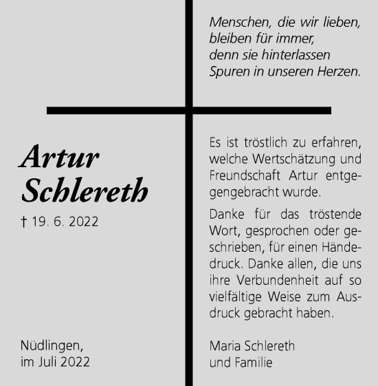 Anzeige von Artur Schlereth von MGO
