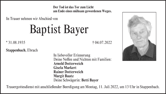 Anzeige von Baptist Bayer von MGO