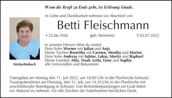 Anzeige von Betti Fleischmann von MGO