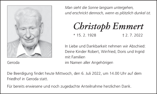 Anzeige von Christoph Emmert von MGO
