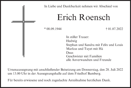 Anzeige von Erich Roensch von MGO