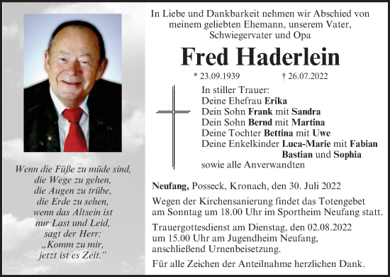Anzeige von Fred Haderlein von MGO