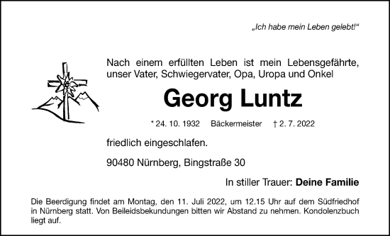 Anzeige von Georg Luntz von MGO